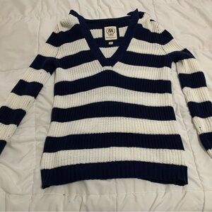Merona XS Navy Blue White Hooded Sweater Winter/Spring